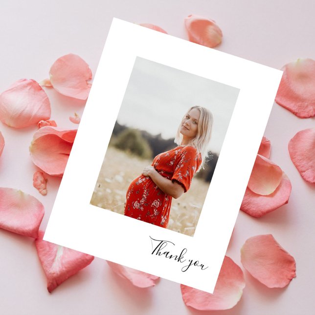 Postal Moderno agradecimiento de baby shower con foto ver (Subido por el creador)