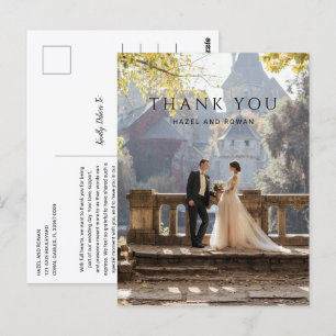 Postal Moderno Agradecimiento de Boda con Foto Simple