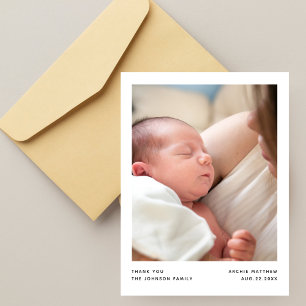 Postal Moderno Agradecimiento de Foto de Baby Shower Mini