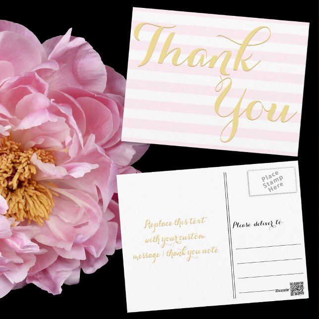 Postal Moderno agradecimiento para evento de baby shower  (Modern Elegant Wedding Baby Shower Event Thank You Postcard)