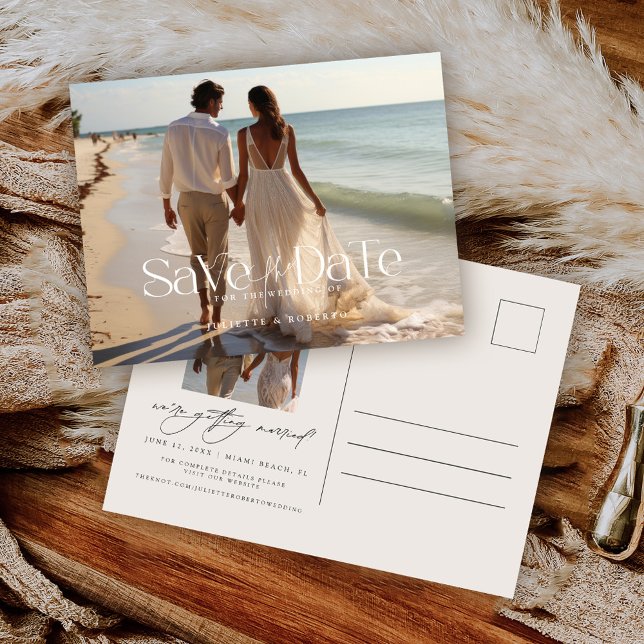 Postal Moderno Ahorra la Fecha de Boda con Fotografía Com (Subido por el creador)
