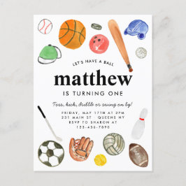 Postal Moderno All Star Sports Balls Team Kid Boy Cumplea