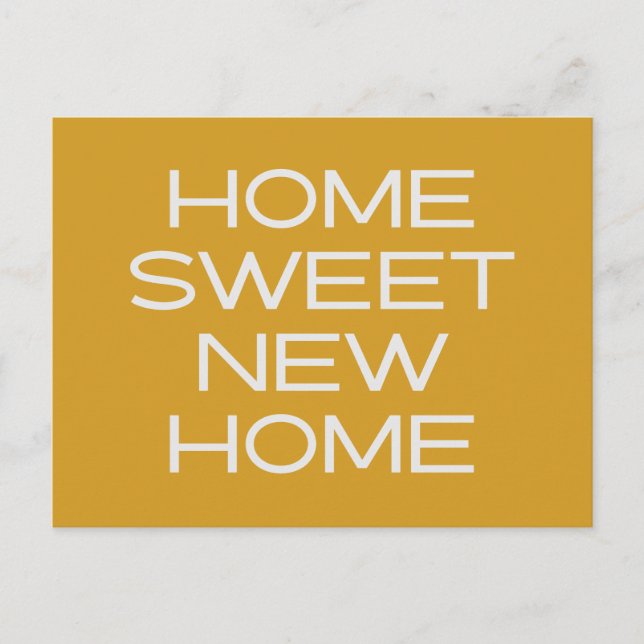 Postal Moderno Amarillo Único Simple Nos Mudamos Nueva Di (Anverso)