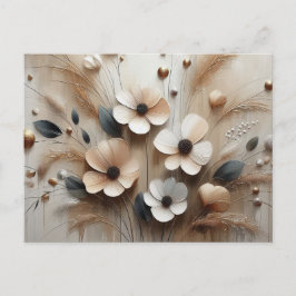 Postal Moderno Beige-Rosa 2 Flores