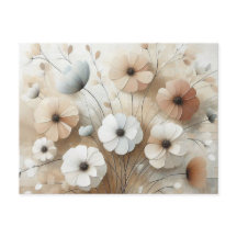 Moderno Beige-Rosa 3 Flores