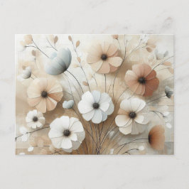 Postal Moderno Beige-Rosa 3 Flores