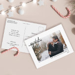 Postal Moderno Black Merry Christmas Lettering Photo Whit<br><div class="desc">Celebremos a los Navidades este año con estas simples y modernas postales vacacionales.</div>