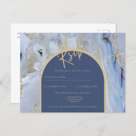 Postal Moderno Boda de Arco de Mármol de la Agate Blue Go