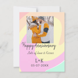 Postal moderno boho feliz aniversario agregar nombre fech