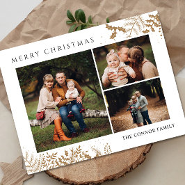 Postal Moderno Collage de Fotos de Navidad Boho 