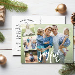 Postal Moderno Collage de fotos de vacaciones con letras<br><div class="desc">Celebra la temporada con esta divertida postal que incluye 4 de tus fotos y la palabra "alegre" en la parte delantera y tu nota de personalizado en la parte trasera. O, si lo desea, elimine la nota tecleada en la parte posterior y escriba a mano cada postal individualmente. Añade tu...</div>