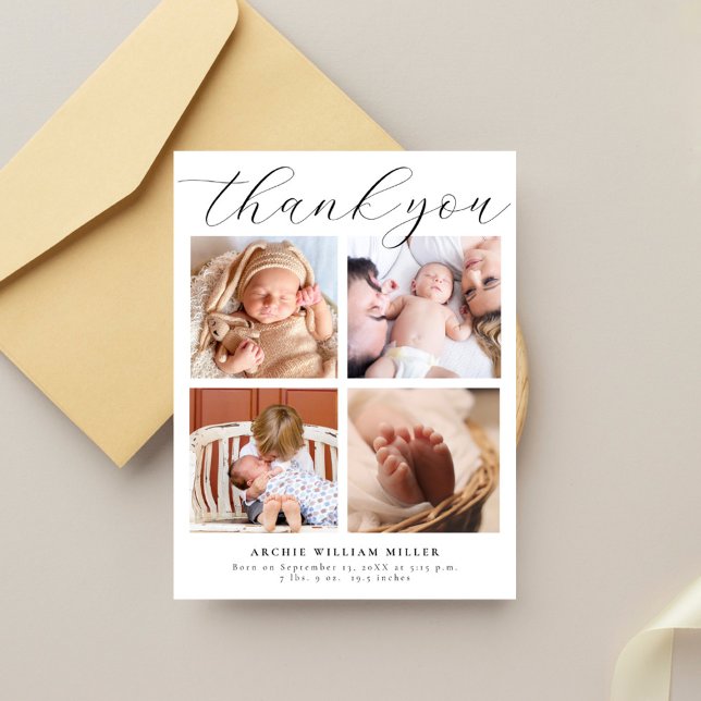 Postal Moderno Collage de Fotos Múltiples Gracias por el  (Subido por el creador)