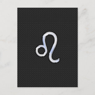 Postal Moderno cromo como el Rótulo Leo en piel de serpie