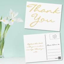 Moderno Elegante Falso Script Gracias en Oro Blanc