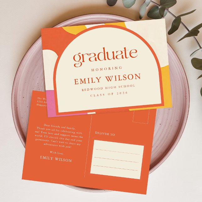 Postal Moderno Elegante Retro Agradecimiento de Graduació (Subido por el creador)