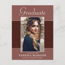 Postal Moderno | Elegante Script Terracotta 1 Foto Grad