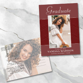 Postal Moderno | Elegante Script Terracotta Red 2 Foto