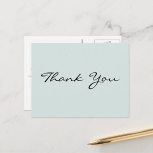 Postal Moderno Elegante Script Turquesa Agradecido