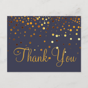 Postal Moderno Glitter Dorado Negro Gracias Inexpensive