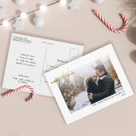 Postal Moderno Gold Merry Christmas Lettering Photo White<br><div class="desc">Celebremos a los Navidades este año con estas simples y modernas postales vacacionales.</div>