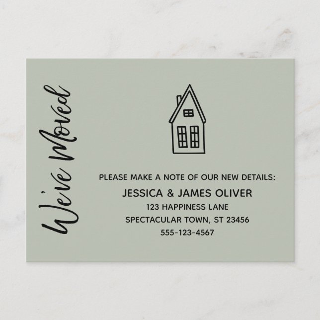 Postal Moderno hemos movido la casa pequeña dibujando el  (Anverso)