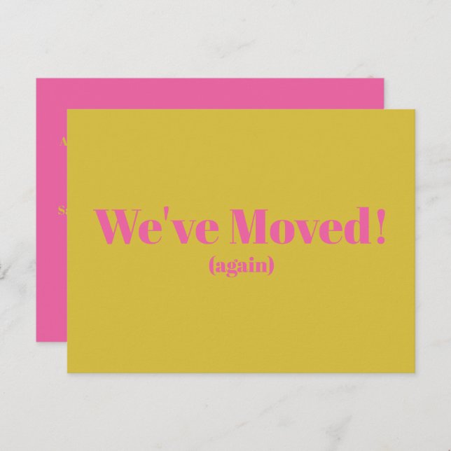 Postal Moderno Hemos mudado de nuevo hogar | Amarillo (Anverso / Reverso)