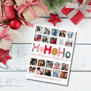 Postal Moderno Ho Ho Ho 20 Fotos Navidad 