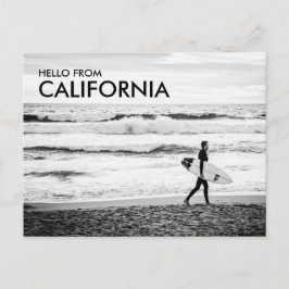 Postal Moderno Hola en blanco y negro de la playa de Cali