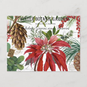Postal Moderno jardín de invierno vintage floral
