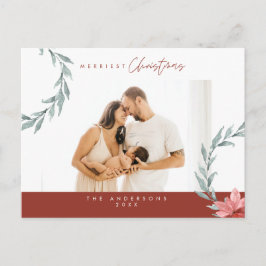 Postal Moderno Minimalista, Familiar y Alegre Navidad Pos