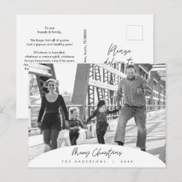 Postal Moderno Minimalista, Feliz Navidad Foto de Familia