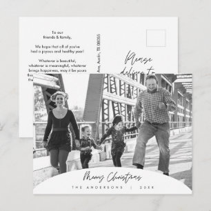 Postal Moderno Minimalista, Feliz Navidad Foto de Familia