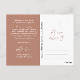 Postal Moderno Minimalista, Feliz Navidad Foto Familiar