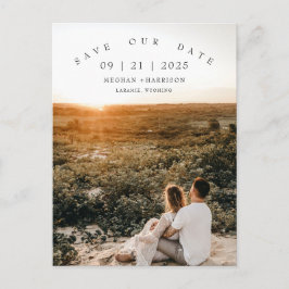 Postal Moderno Minimalista Foto Boda Guardar La Fecha