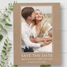 Moderno Minimalista Kraft Save The Date Foto