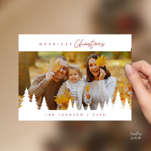 Postal Moderno Minimalista, Navidad más alegre Foto famil