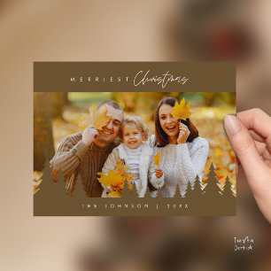 Postal Moderno Minimalista, Navidad más Alegre Foto Famil