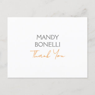 Postal Moderno Minimalista Plano Personalizado Gracias