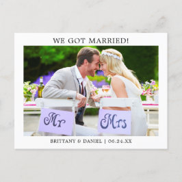 Postal ¡Moderno Minimalista Simple Nos Casamos!