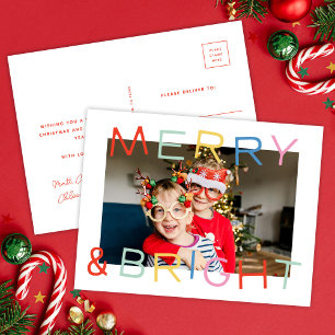 Postal Moderno Navidades de tipo divertida - Fotos Merry