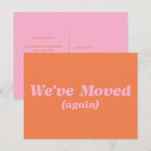 Postal Moderno Nos hemos mudado Nuevo Hogar Mudanza Rosa
