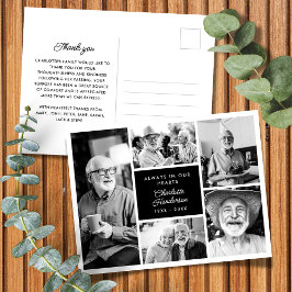 Postal Moderno Personalizado Textos 5-Photo Funeral Graci