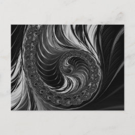 Postal Moderno Razón de Oro Fractal Blanco Nautilus