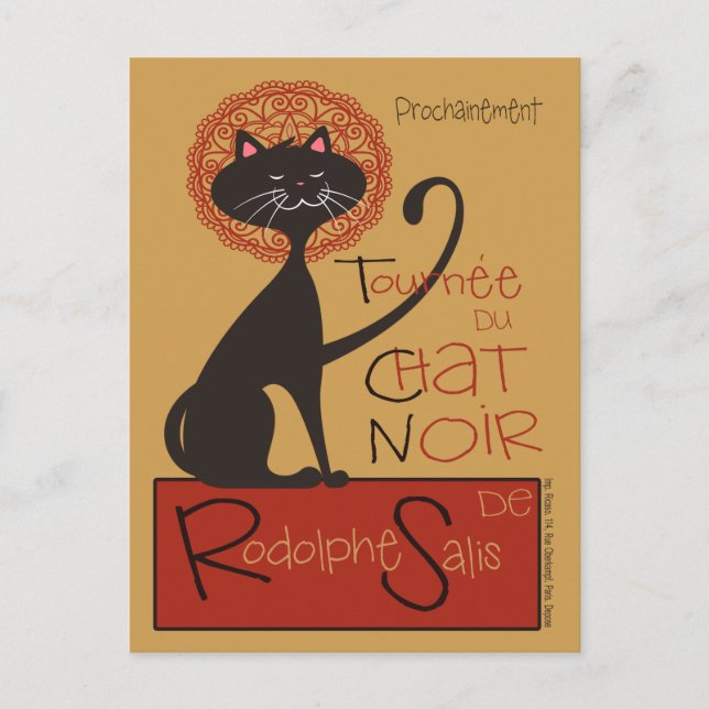 Postal Moderno recuerdo de Le Chat Noir Gato Negro (Anverso)