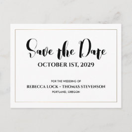 Postal Moderno Relieve metalizado dorado Boda Simple Guar