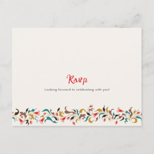 Postal Moderno Romántico Elegante Boda Floral de Wreath