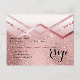 Postal Moderno Rosa Gold Trendy Budget Boda