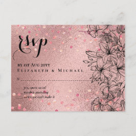 Postal Moderno Rosa Gold Trendy Budget Boda