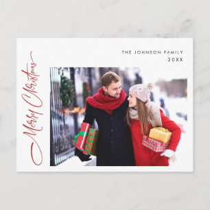 Postal Moderno saludo navideño de una foto más feroz