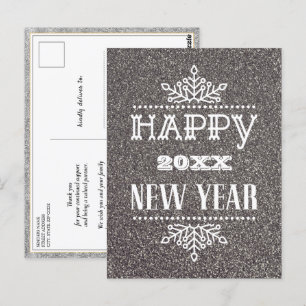 Postal Moderno Script Festive Silver Purpurina Corporate